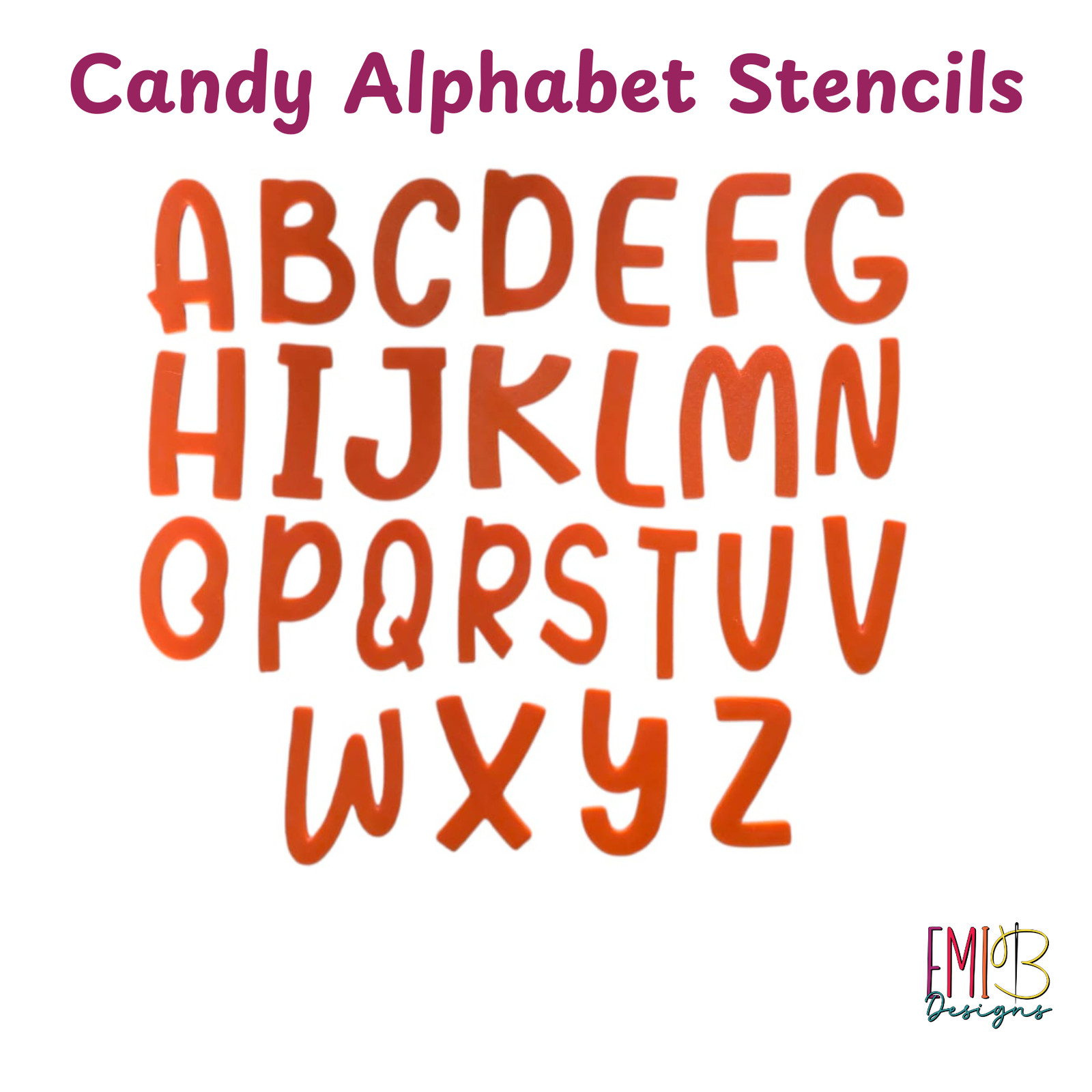 Candy Style A to Z Letter Templates letter Stencils for Sewing and Crafts