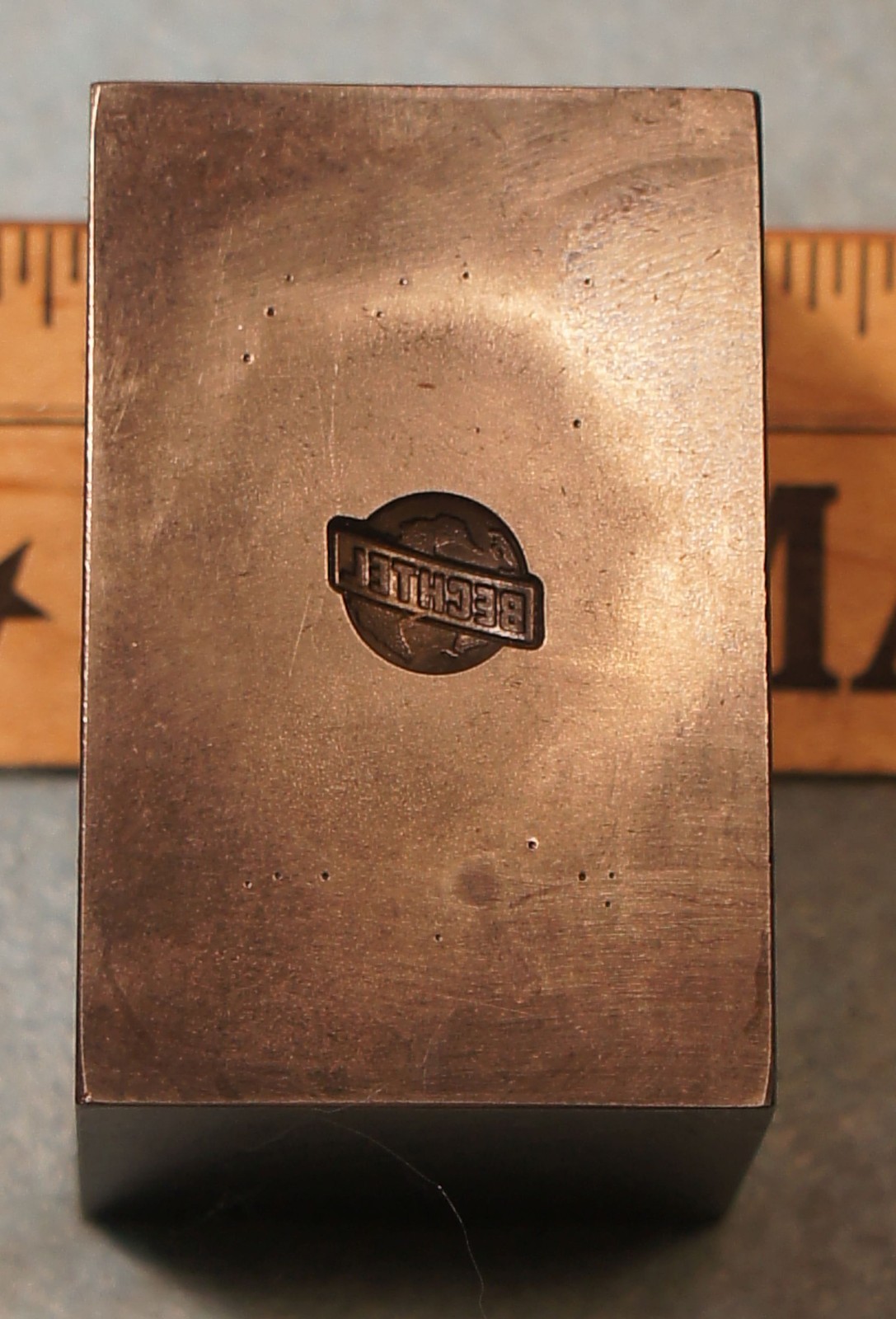1968 BECHTEL Logo Pin Applique STEEL STAMPING DIE Robbins RH508 Engineering