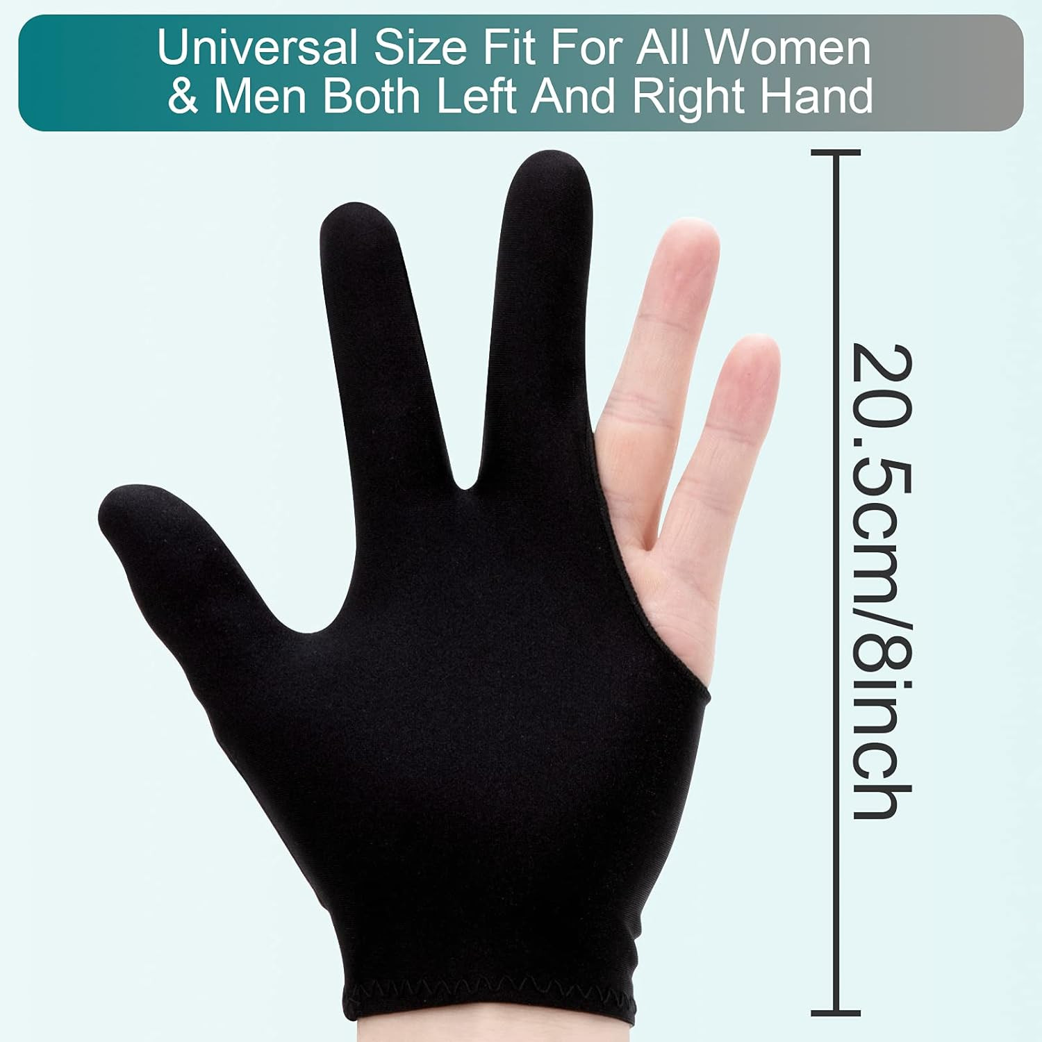 22 Pieces Billiard Gloves Three Finger Cue Shooter Pool Gloves Sport Gloves for
