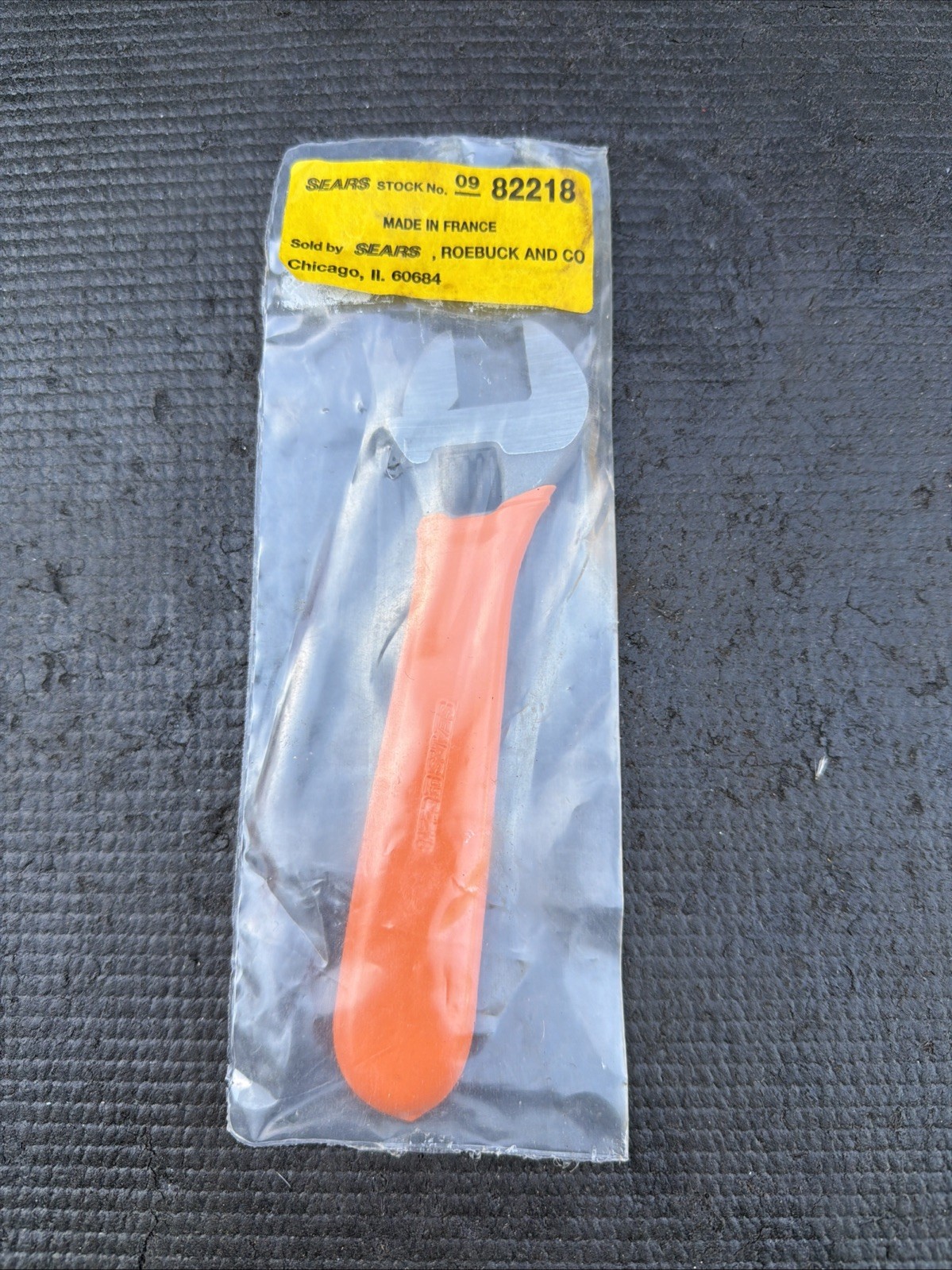 Sears Roebuck Nos 82218 Neon Insulated Adjustable Wrench France Craftsman Orange