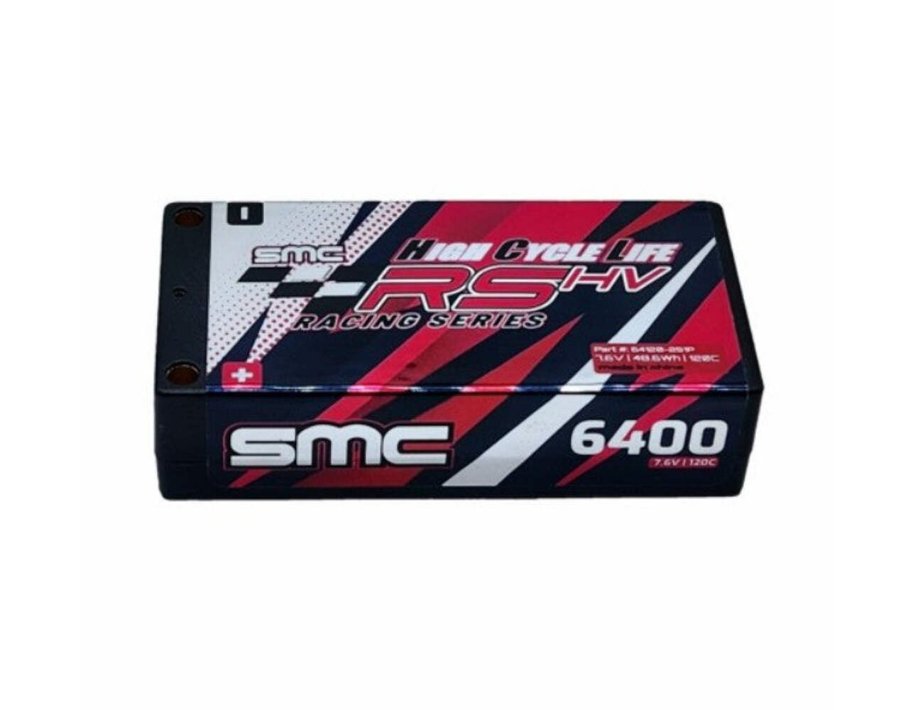 SMC 6400 2S 7.6V 120C LIHV 5MM HCL-RS INBOARD HARDCASE LIPO BATTERY