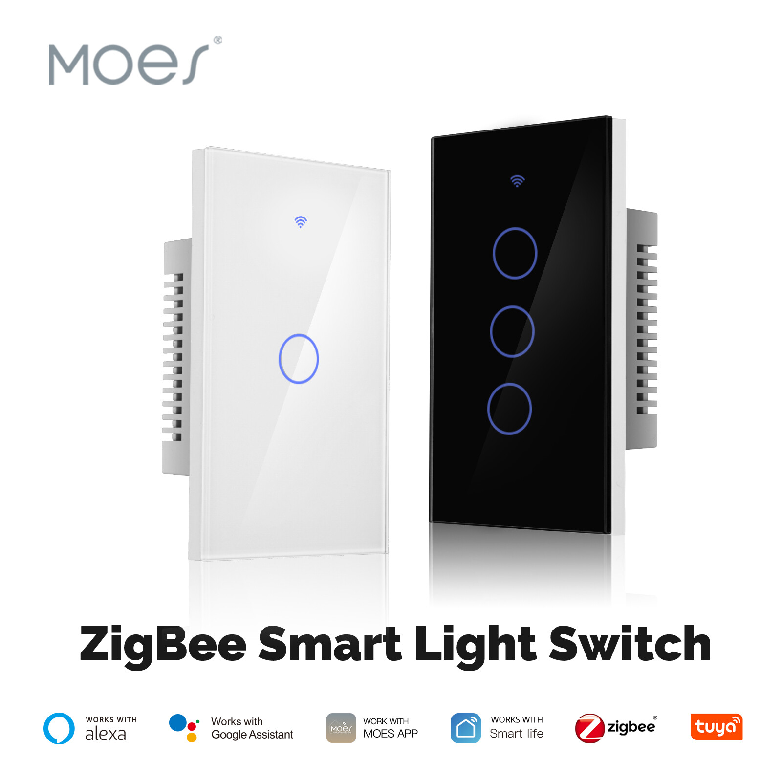 MOES Zigbee Smart Light Switch Mesh Relay Neutral Wire Required Alexa Google APP