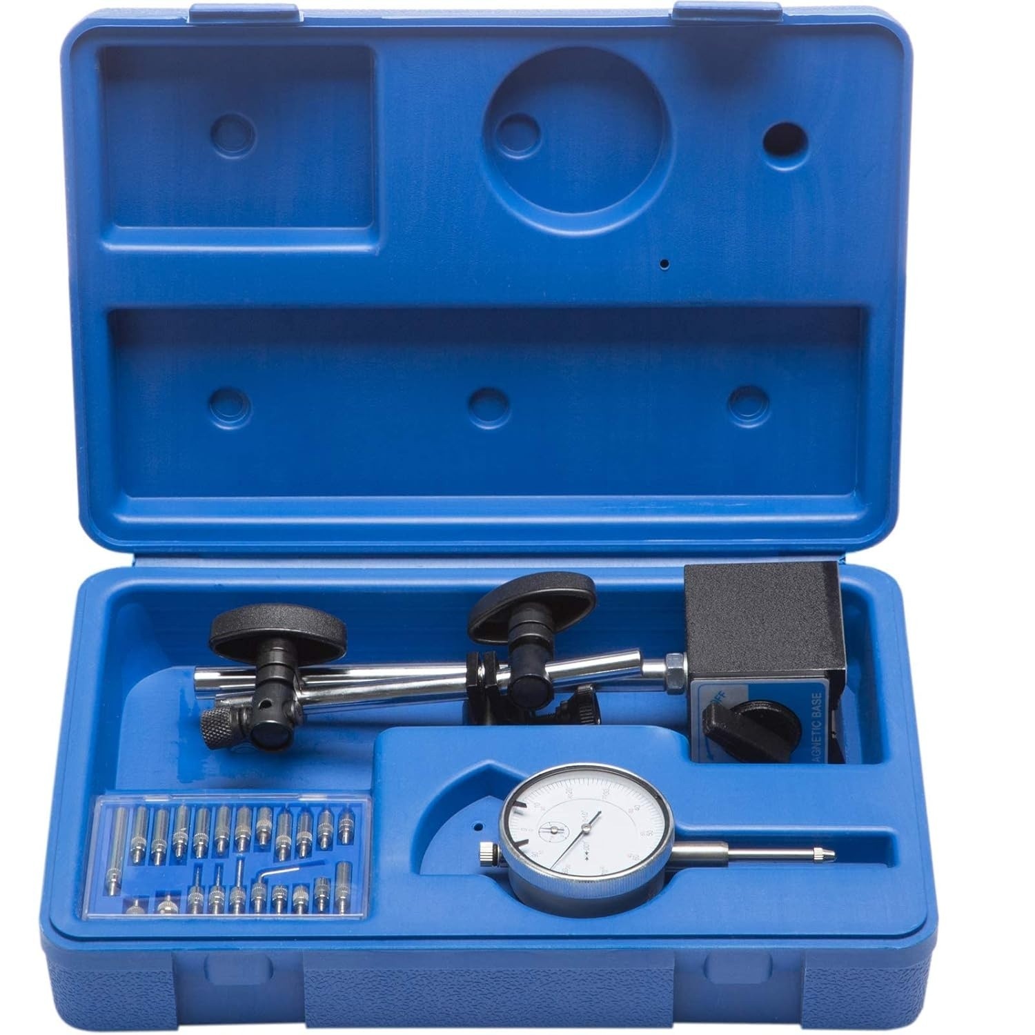 Dial Indicator with Magnetic Base Holder Differential Backlash Gauge 0-1" Tester