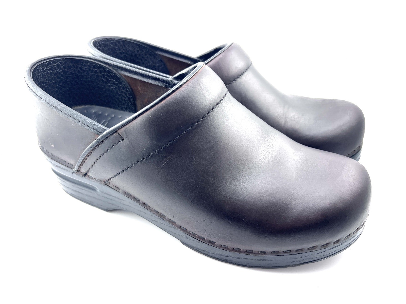 Dansko Dark Brown Leather Mules Clogs | Women’s 38EU 8US Casual work