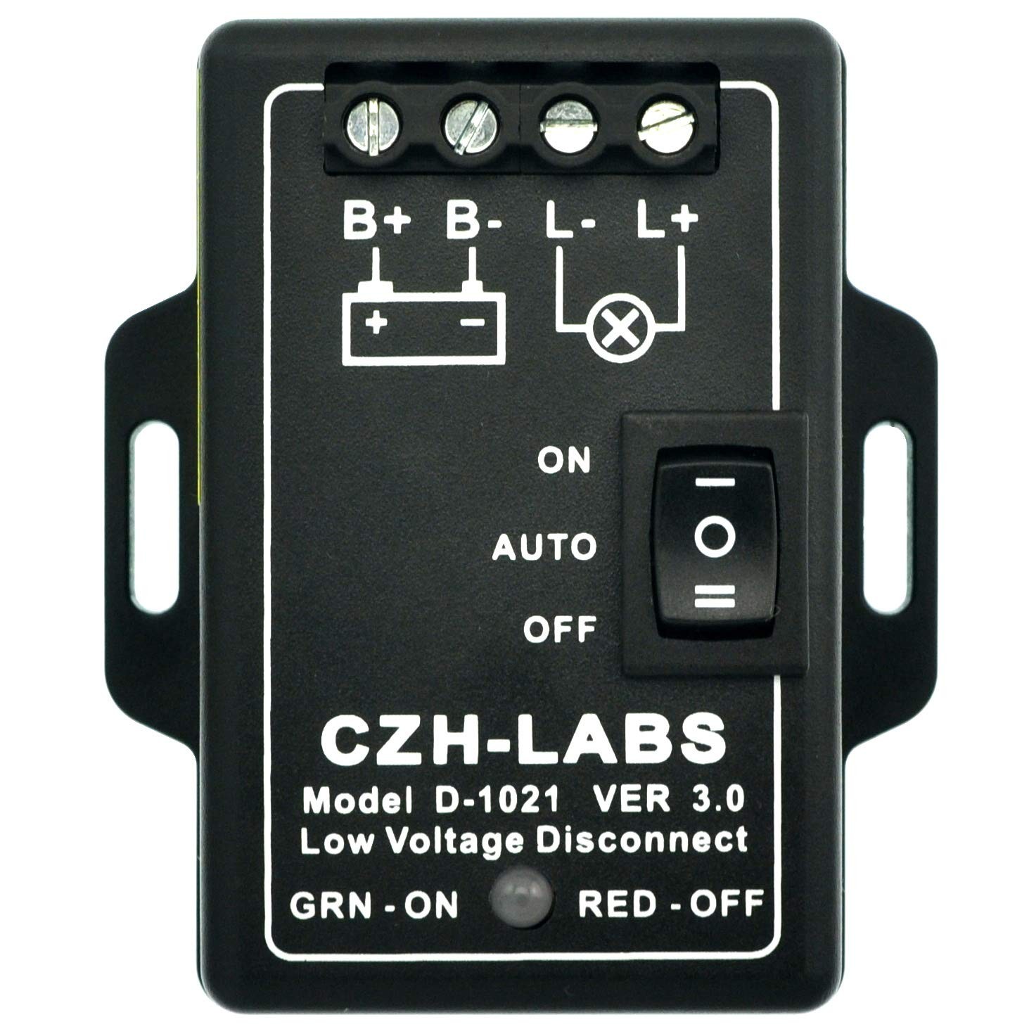 LVD Low Voltage Disconnect Module. (48V / 30Amp, Black, Rocker Switch, Automa