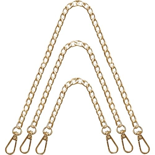 Yiaizhuo 3 Pack (16",36",48") Gold Purse Chain Strap Bag Gold(16",36",48")