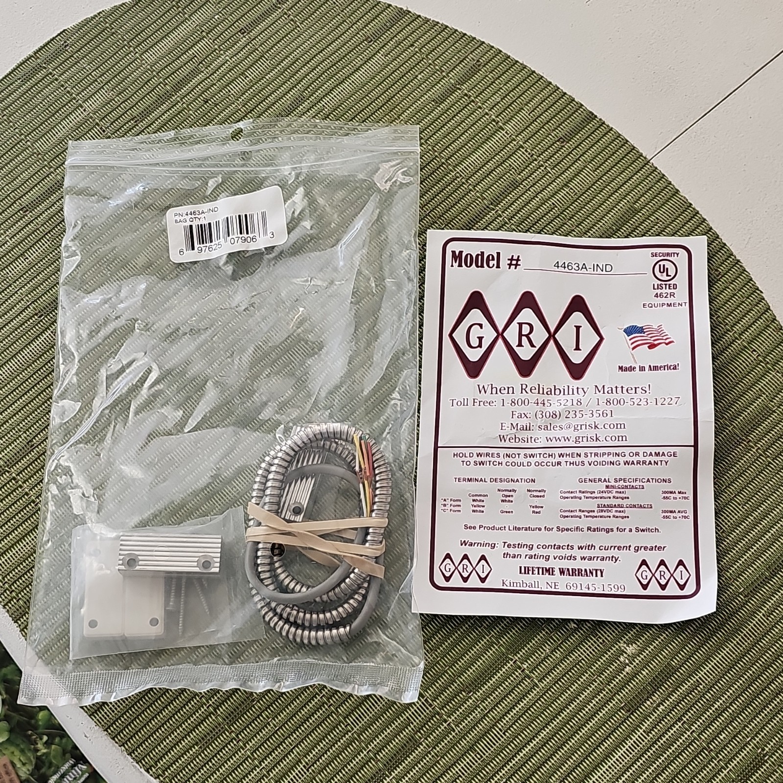 GRI 4463A-IND Alarm Part Industrial Accessory, Model 4463A-IND, MPN 4463A-IND