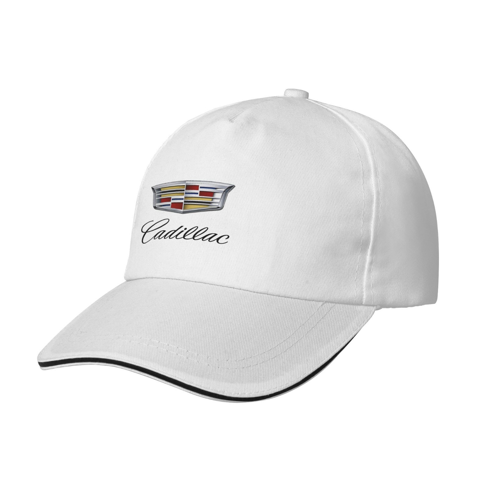 Cadillac Sun Hat Classic Adjustable Sports Style Baseball Cap Golf Hat White