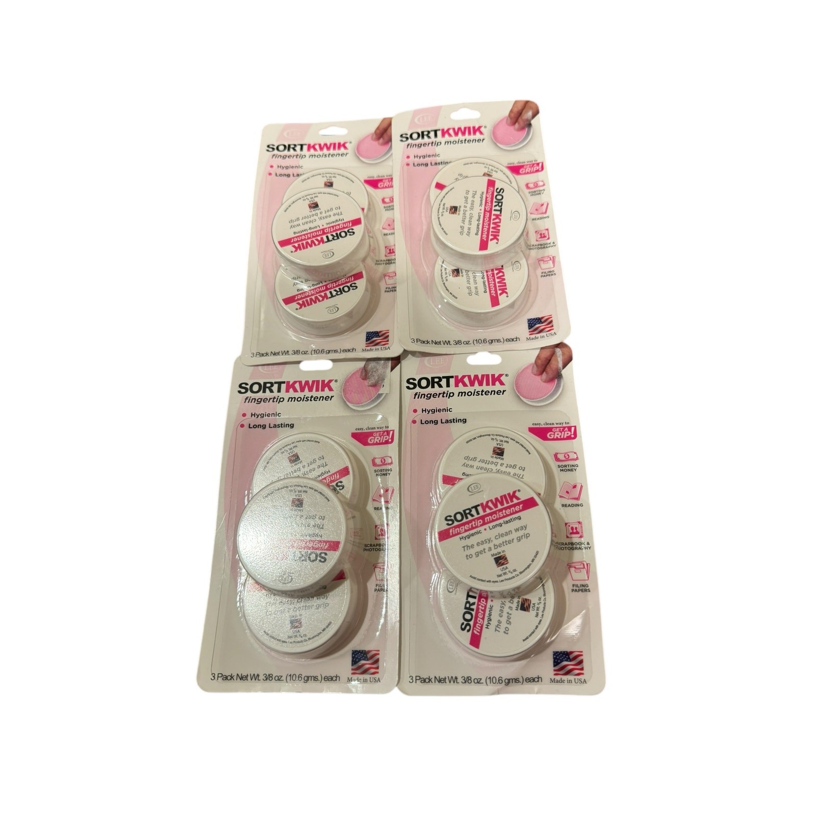 Lot of 12 LEE Sortkwik Fingertip Moisteners 0.38 oz USA 20053