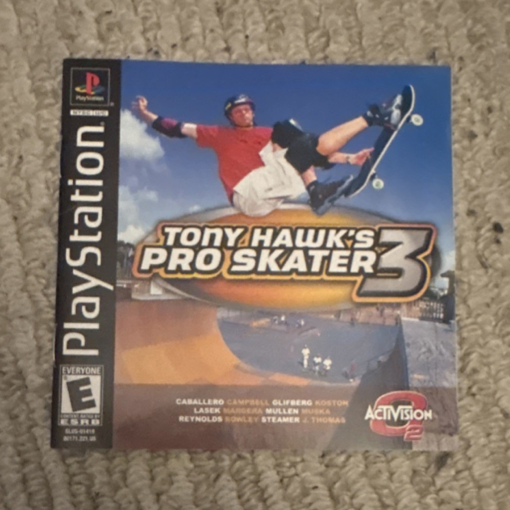 Activision Tony Hawk's Pro Skater 3 Original Manual Sony PlayStation 1, English