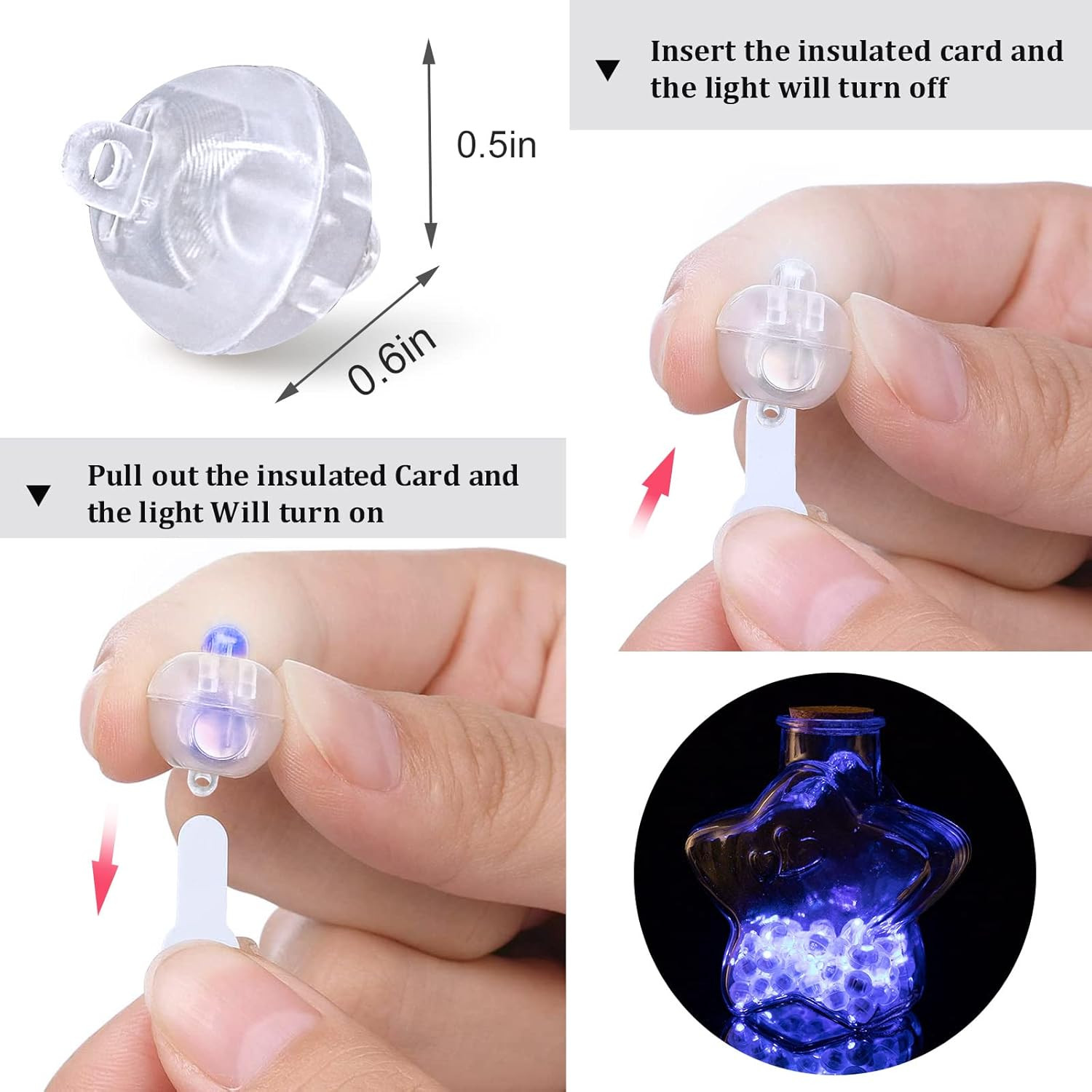 50pcs Blue LED Balloon Light, Round LED Ball Lamp Tiny Led Lighting Decoratio...