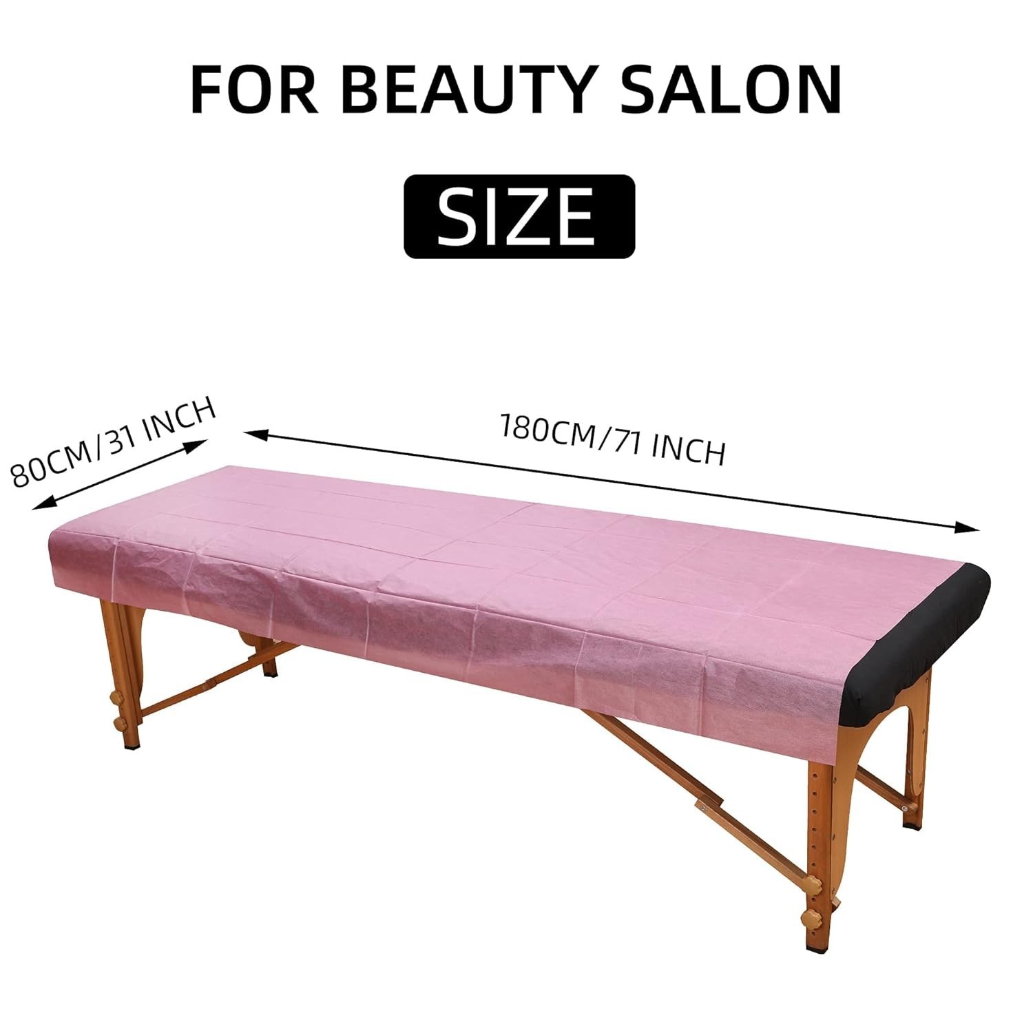 100 PCS Pink Disposable Massage Table Sheets - Breathable Non-Woven Soft Covers