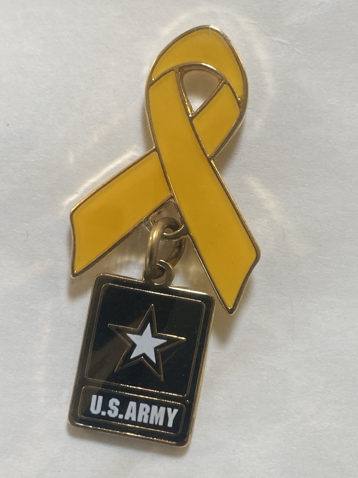 US Army Yellow Ribbon Charm Pin from 2005. United States Allegiance Inc Exchange