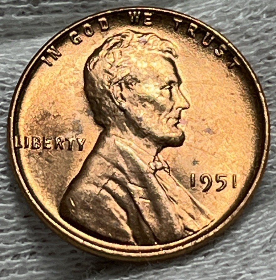 1951 Lincoln Wheat Penny Errors Die Clash Uncirculated