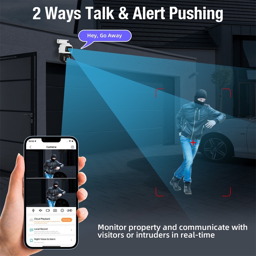 KERUI 8CH NVR 6MP Two Way Audio POE PT Security Camera System AI Detection
