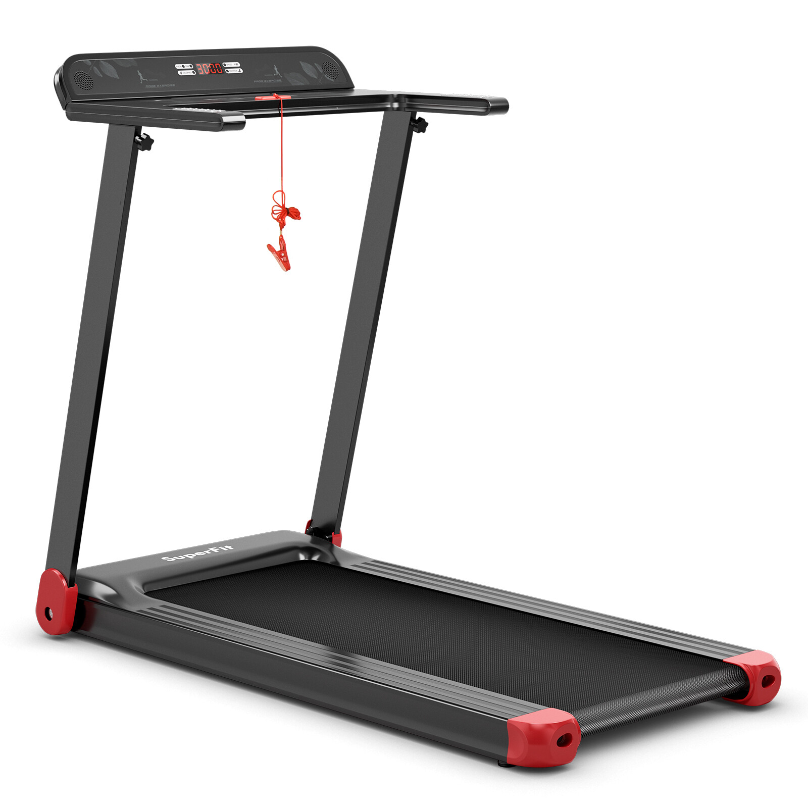 Folding Electric Treadmill Compact Walking Running Machine w/APP Control Speaker