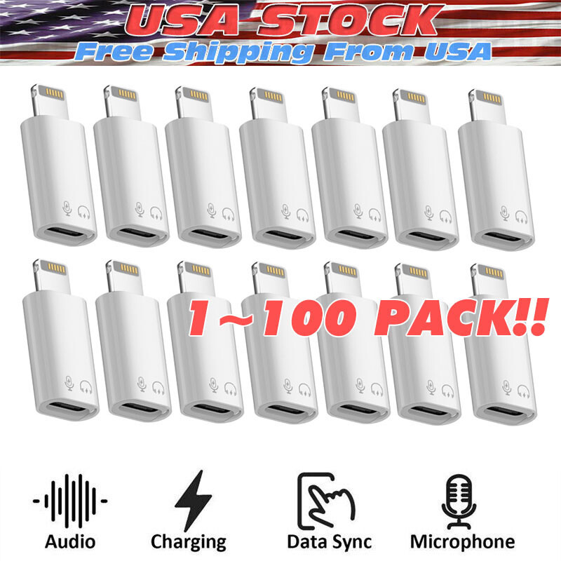 USB Type C Female to iOS Male Adapter For iPhone 14/13/12/11/XR/XS/SE 3 lot