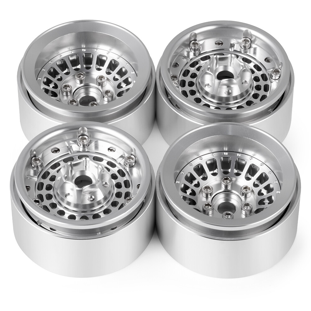 FLYXM 4pc Alum 1.9in Beadlock Wheel Rim 1/10 RC Crawler SCX10 RR10 TRX4 TRX6 etc