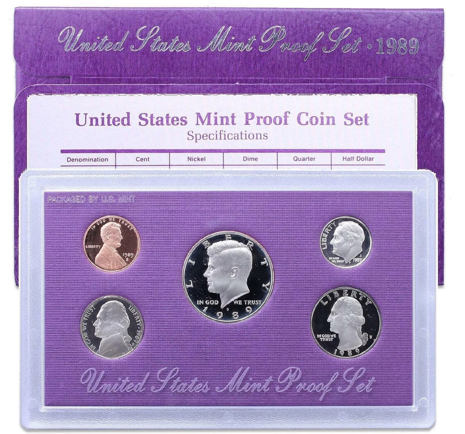 1989 United States Mint Clad Proof Coin Set with COA - As Is