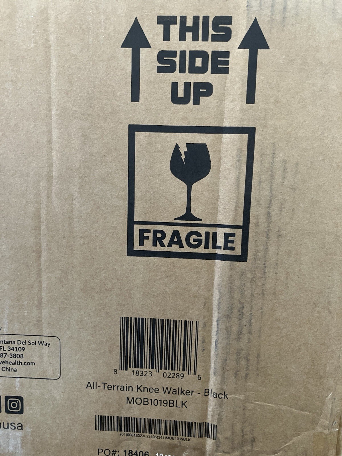 Vive All Terrain Knee Walker - 350 Lbs - Black * New * Open Box