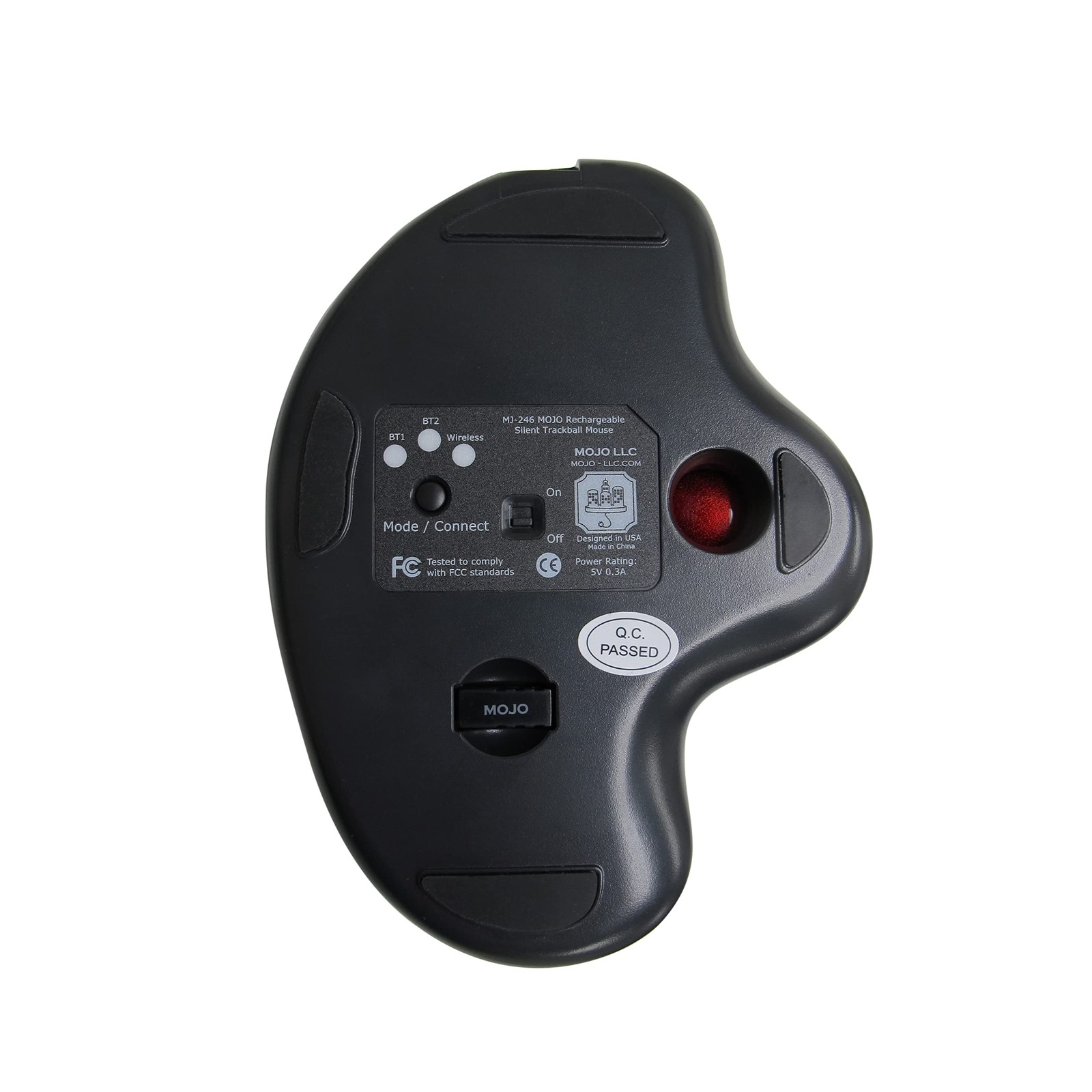 MOJO Multi Mode Rechargeable Silent Trackball Mouse Bluetooth Wireless