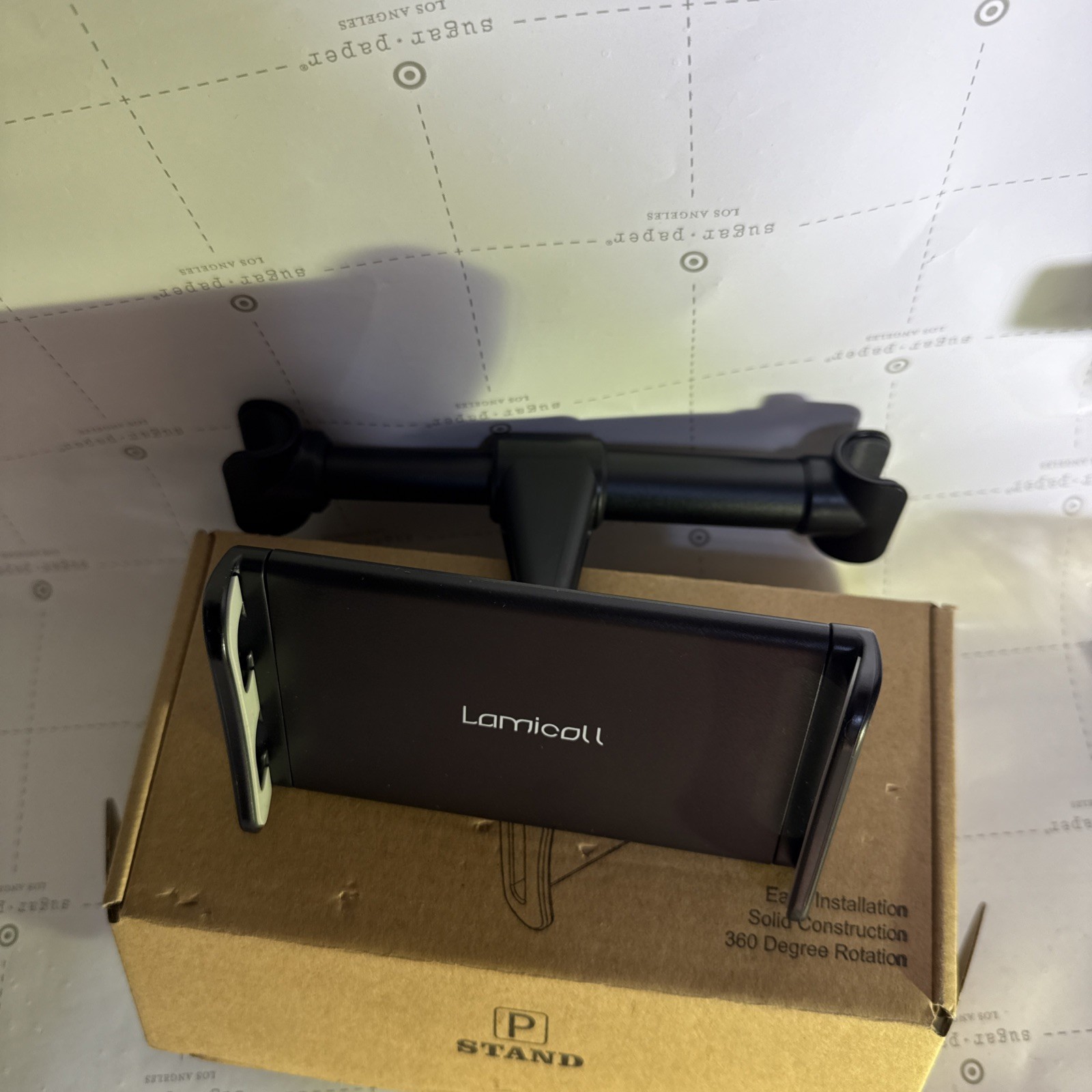 Car Headrest Mount, Lamicall Headrest Tablet Holder - Stand Cradle Compatible...