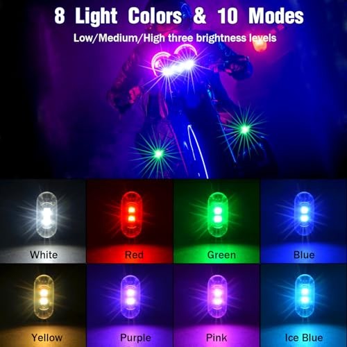 6PCS Wireless LED Strobe Lights with Remote Control, 8 Colors Rechargeable 6pcs