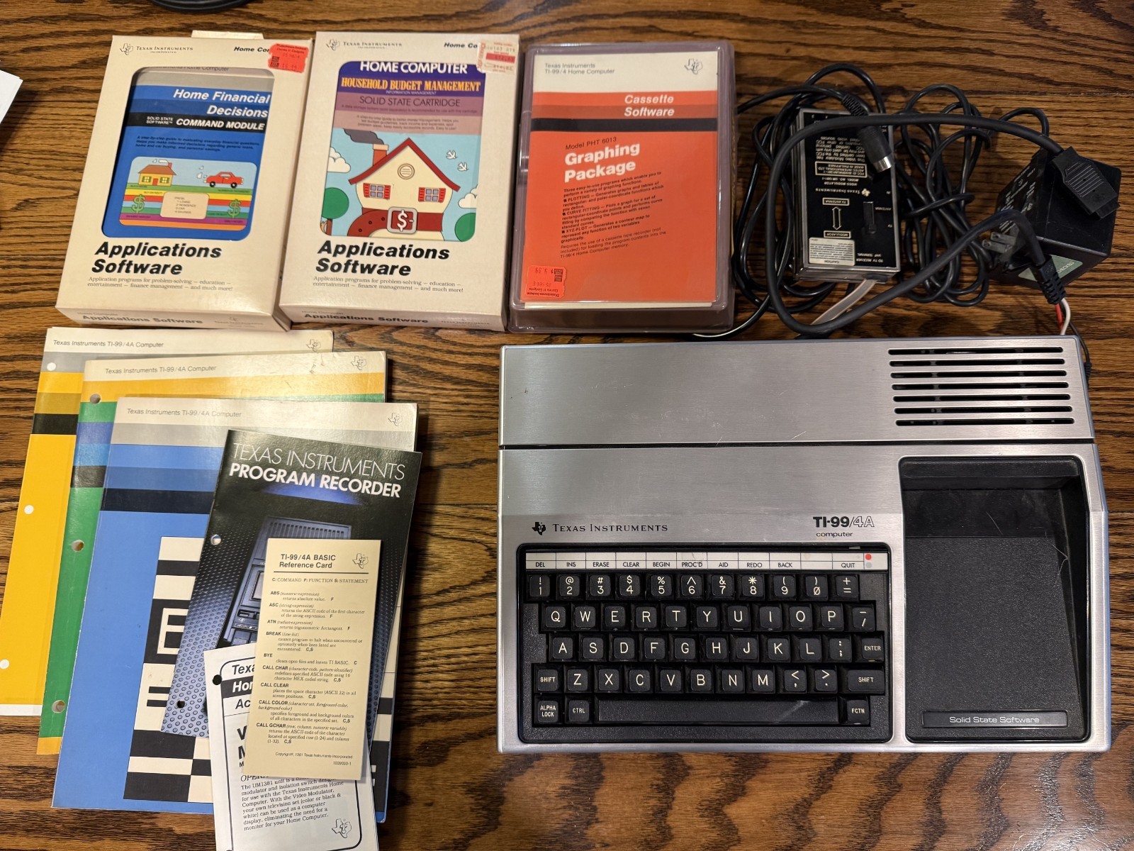 Vintage Texas Instruments TI-99/4A Computer w/ Software and Accessories