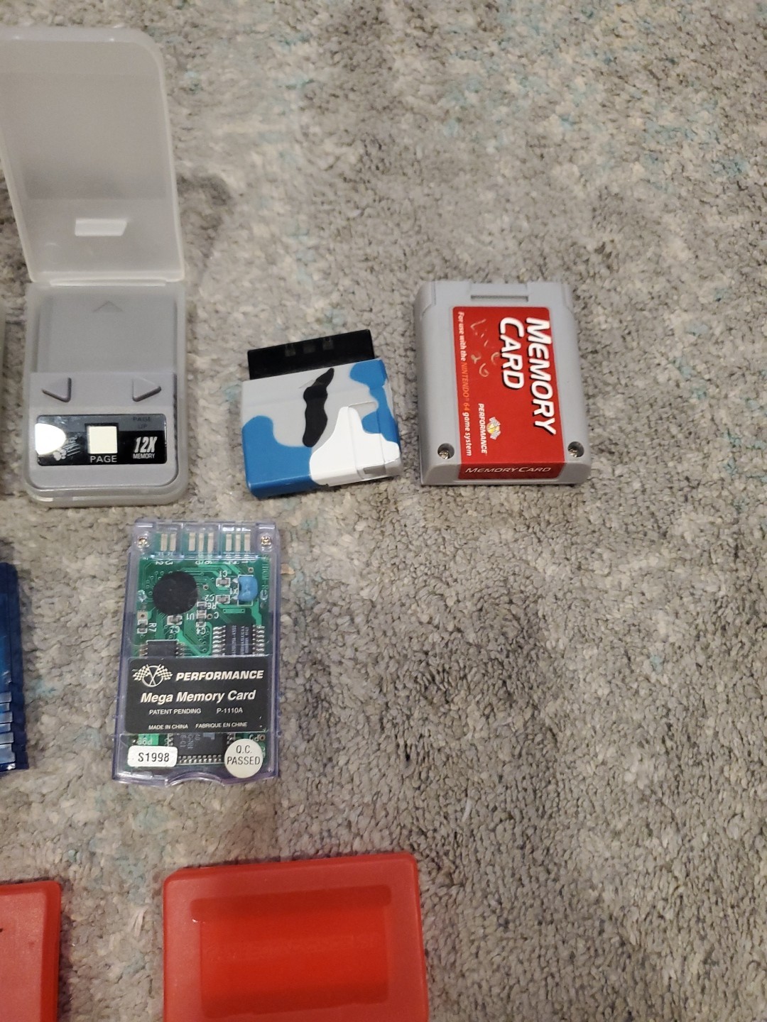 Playstation N64 Memory Card Game Shark Lot With Ds Game Holders UNTESTED