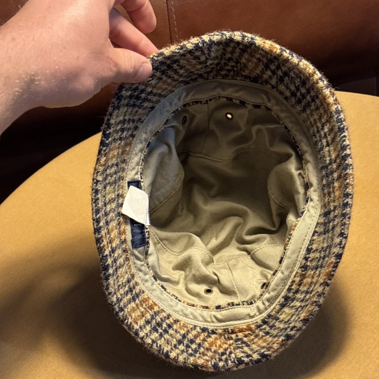 J. Crew Brown Herringbone Women’s Lamb’s Wool Bucket Hat M/L