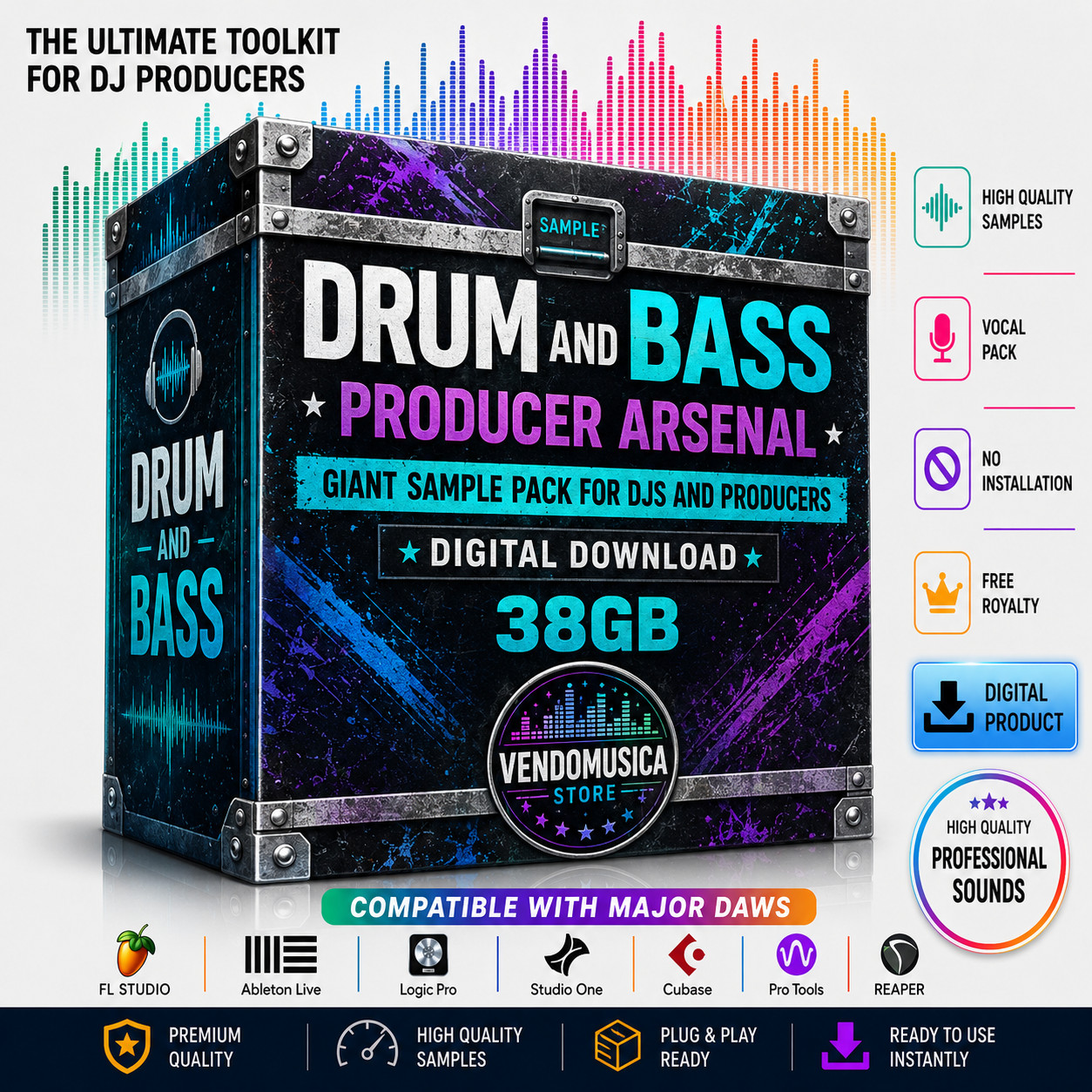 DRUM and BASS SAMPLE PACK - 27 PACK - WAV - SERUM - TEMPLATE 38 GIGA
