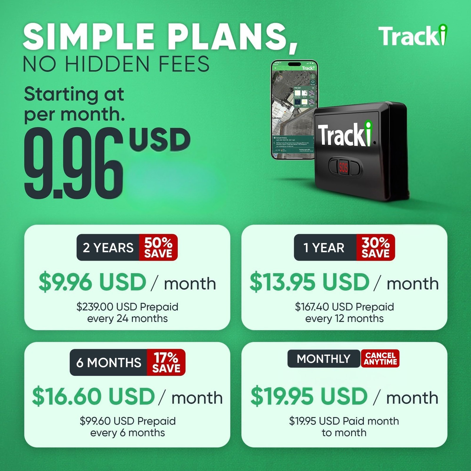 GPS Tracker for Vehicles – Real-Time 4G LTE Assets & Car Tracking Device with...