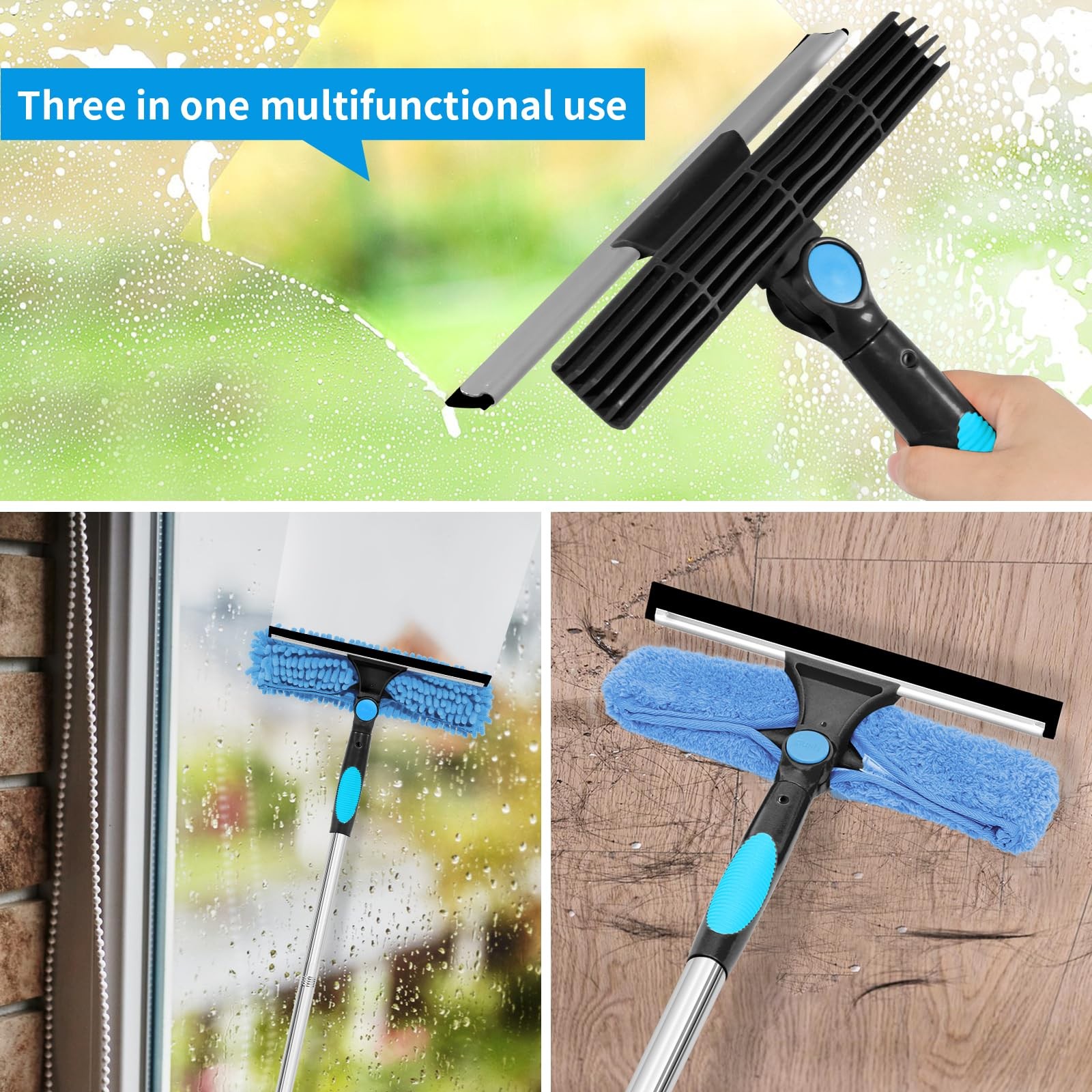 Professional 72'' Window Squeegee Cleaning Washing Tool/Kit 11.5" x 72", Blue