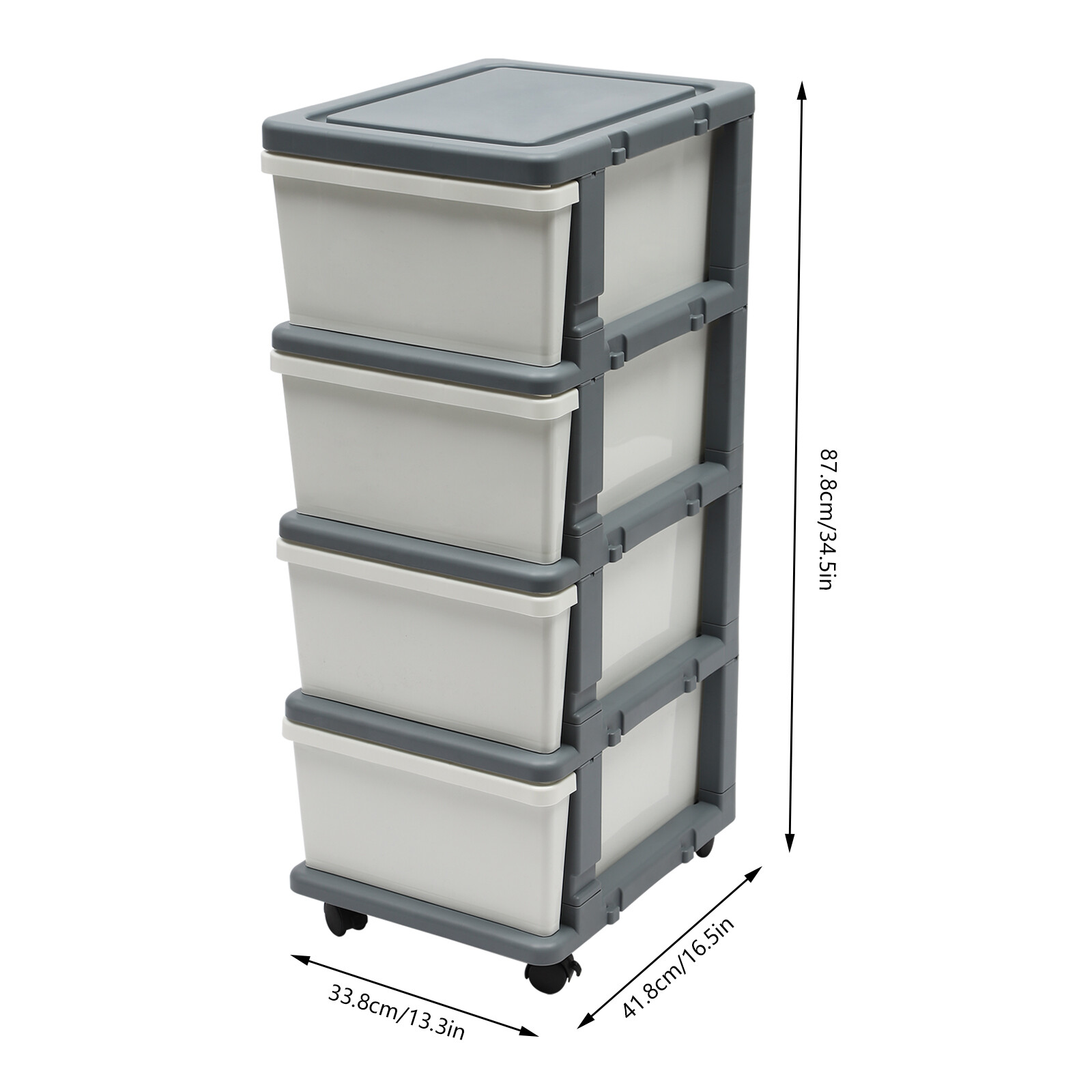 4-Tier File Drawer Storage Box Document Organizer Floor-Mount File Organizer Box