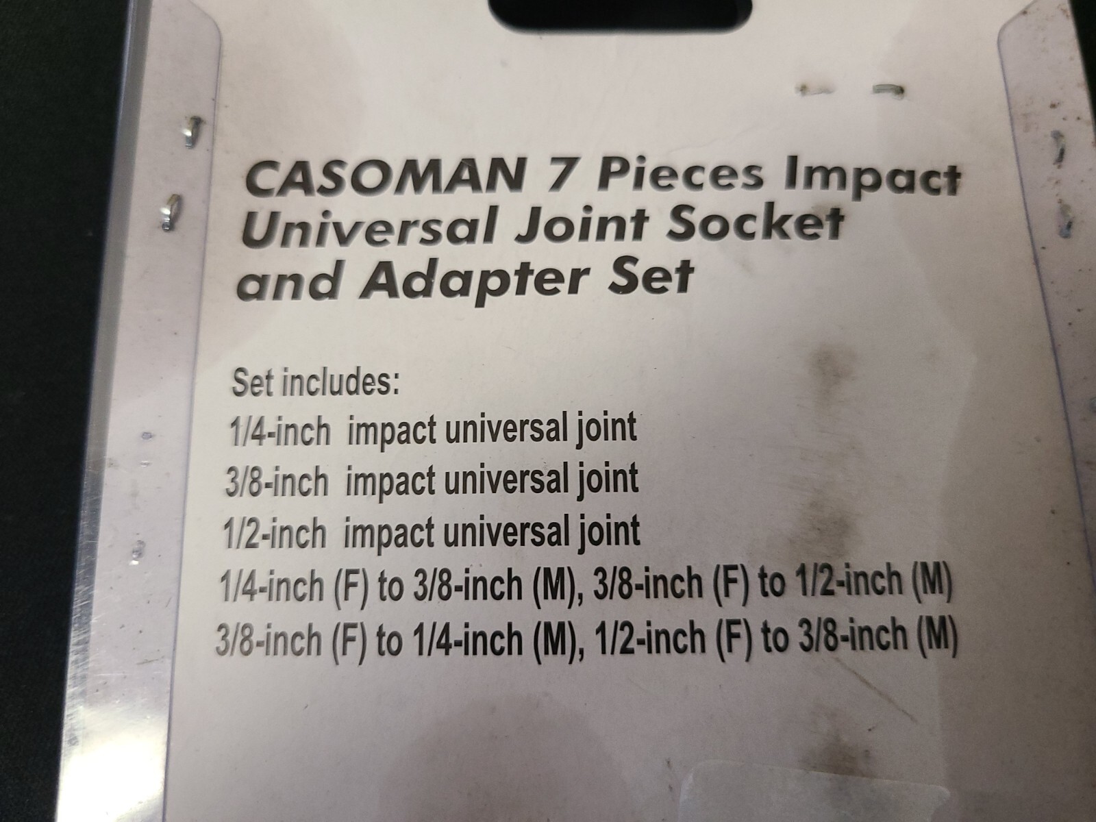 CASOMAN Complete 7 Pieces Universal Joint Socket & Adapter Set CS202 NEW