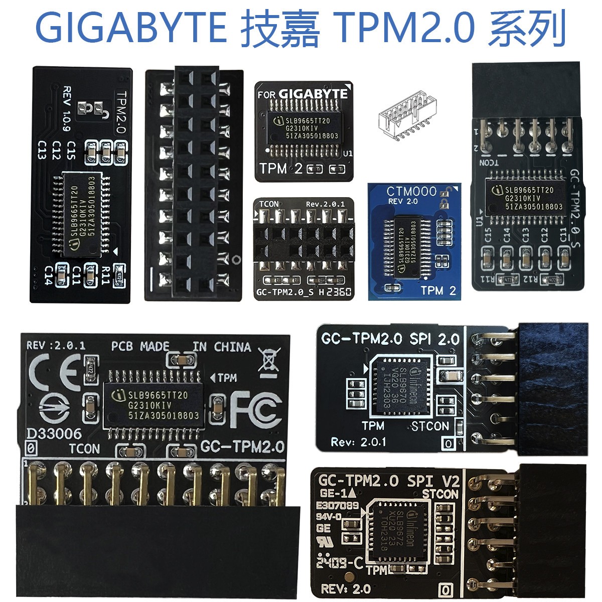 GIGABYTE GC-TPM2.0_S SPI TPM 2.0 Trusted Platform Module (CTM000 010)