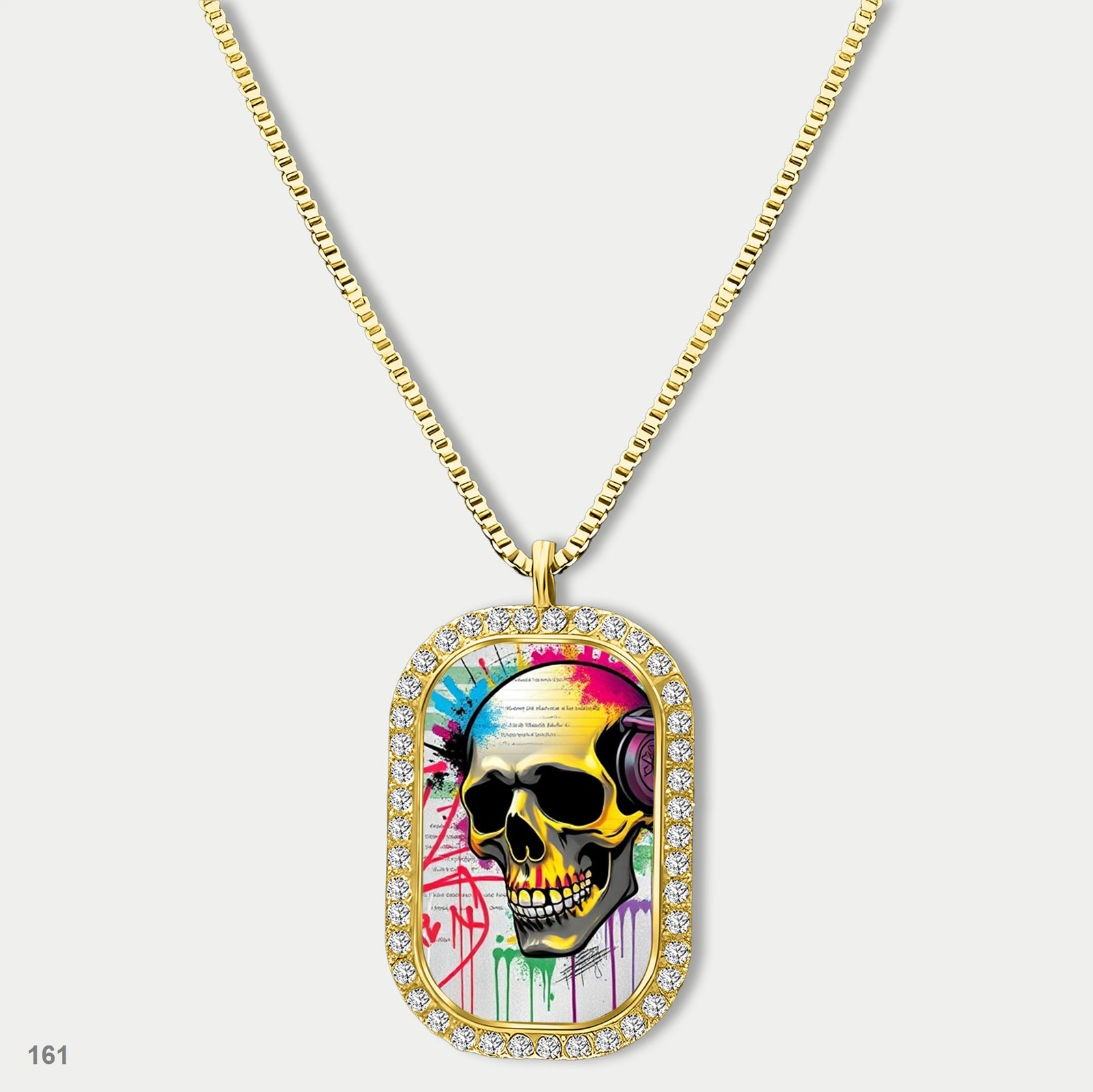 Amazing Skeleton Graffiti Skull Fashion Pendant Necklace Chain Photo Dog Tag Cha