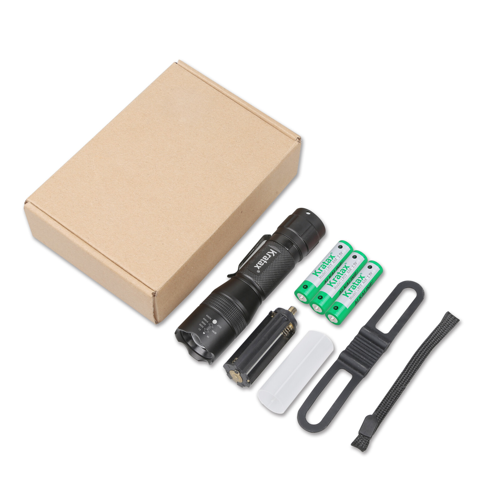 Small & Extremely 5.3oz Zoomable LED Tactical Handheld Flashlight with Batteries