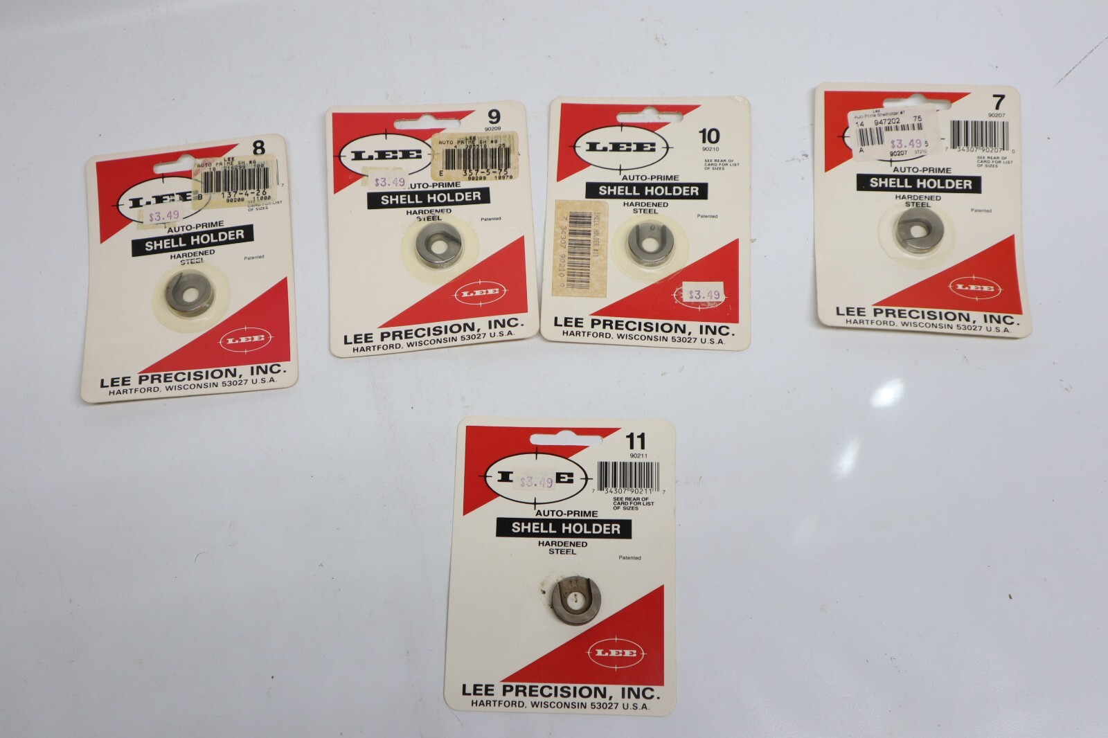 Lee Case Trimmer Shell Holders Lot of 5 - Calibers # 7, 8, 9, 10, 11
