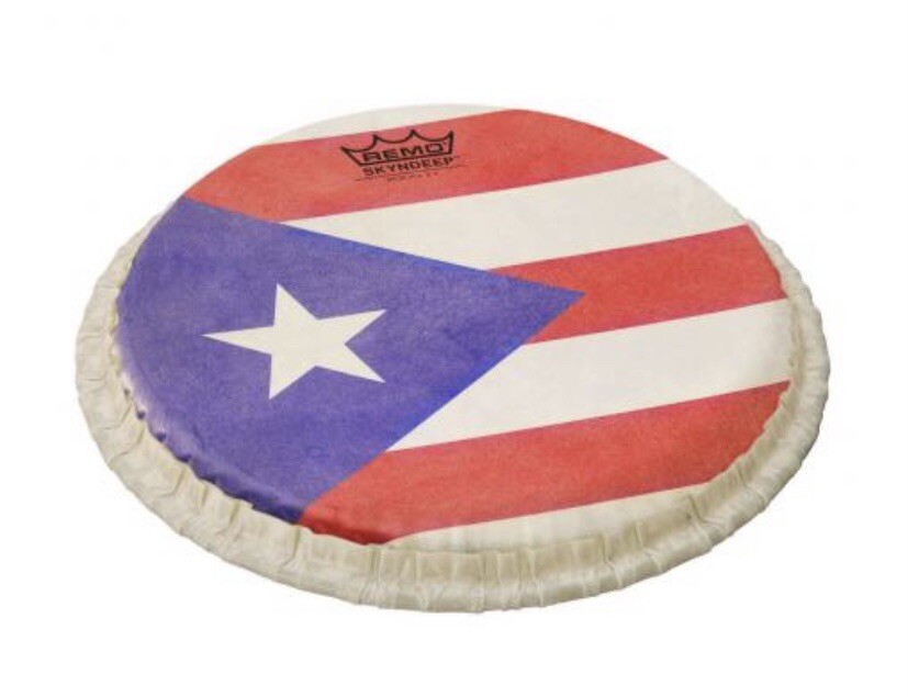 Conga Drumhead Remo, Tucked, SKYNDEEP Puerto Rico Flag GRAPHIC, M7-1250-S6-SD008