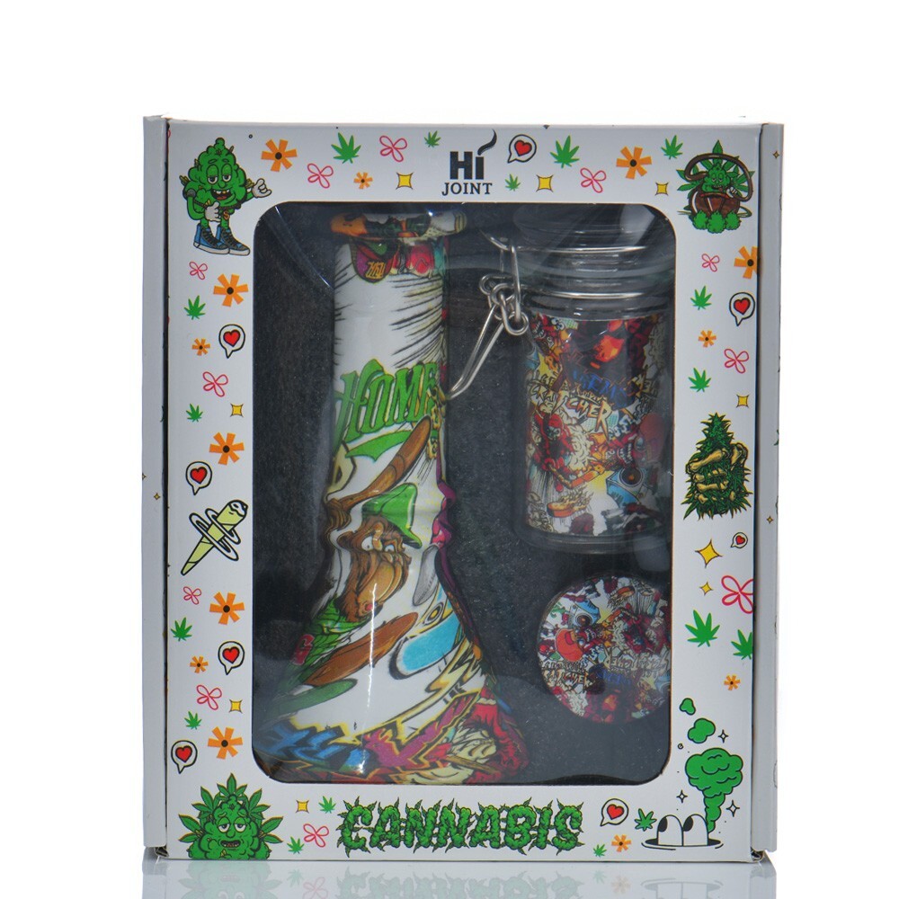 Retro Rips Set – Toon Trip Edition (Includes 6" Bong, Grinder, Jar) GRSET 04