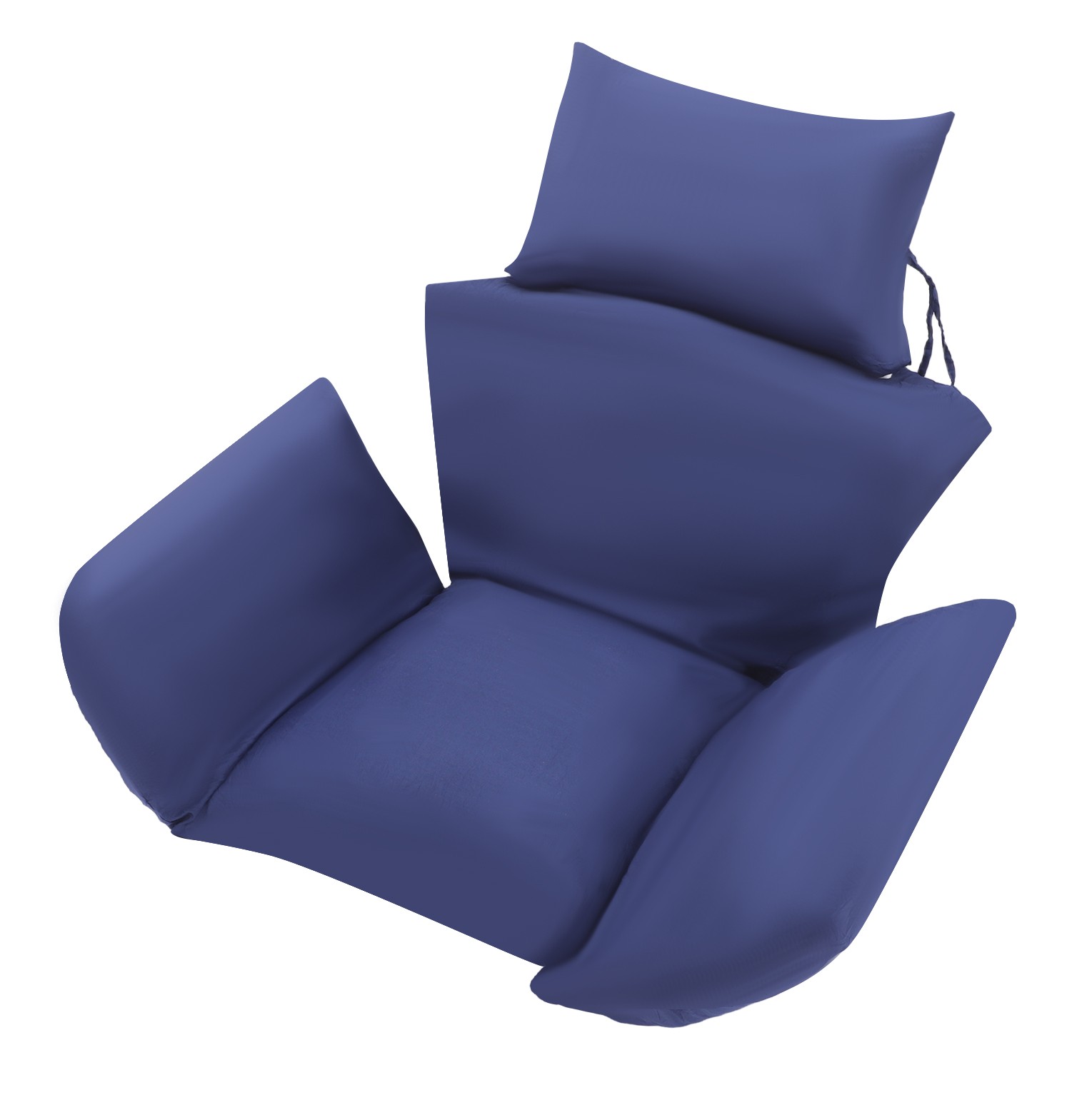 Dark Blue Egg Chair Cushion with Detachable Headrest Replacement Pad Washable