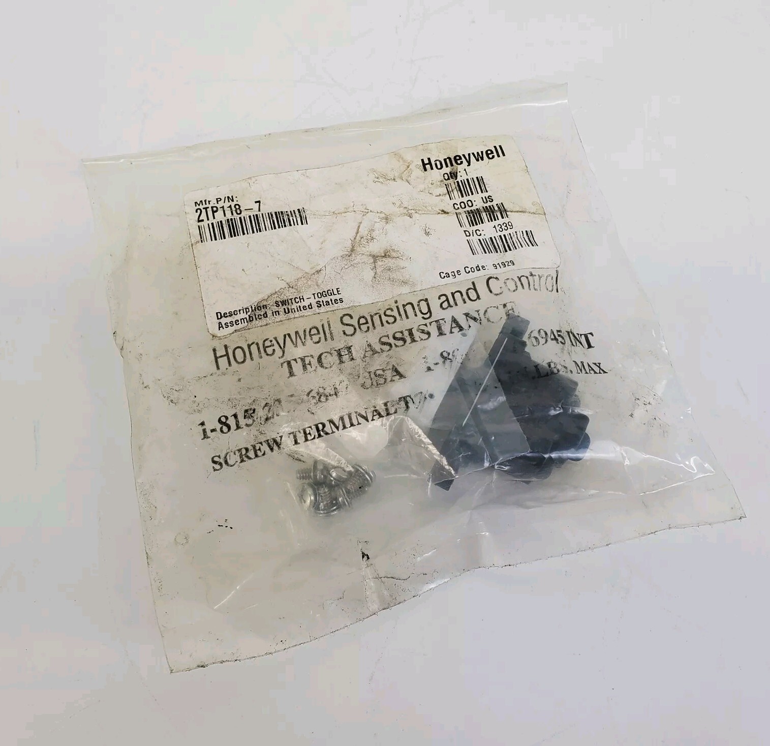 Honeywell 2TP118-7 Rocker Switch Micro Switch Power Duty TP Series 3 Position