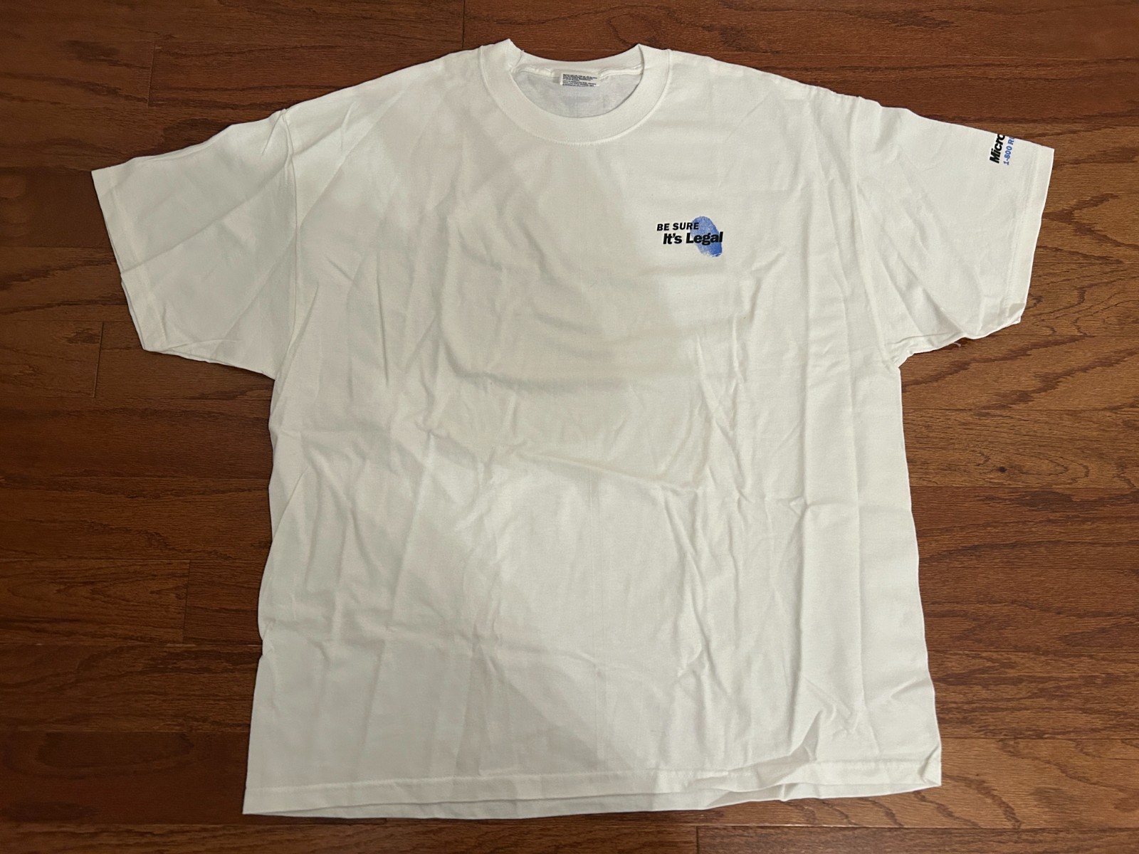 1990s Vintage "MICROSOFT" {BE SURE IT'S LEGAL} Promotional (XL) T-Shirt, RARE!