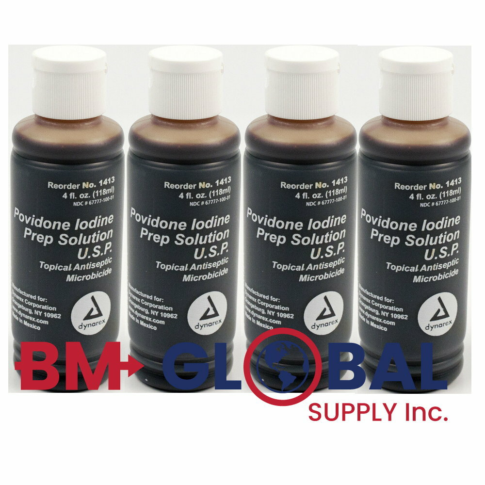 Povidone Io dine Preparation, First Aid Antiseptic Solution – 4 oz, # 1413 &