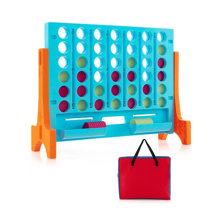 4 in Score Giant a Row Game Set Foldable Brackets With Carrying Bag and 42 Coins