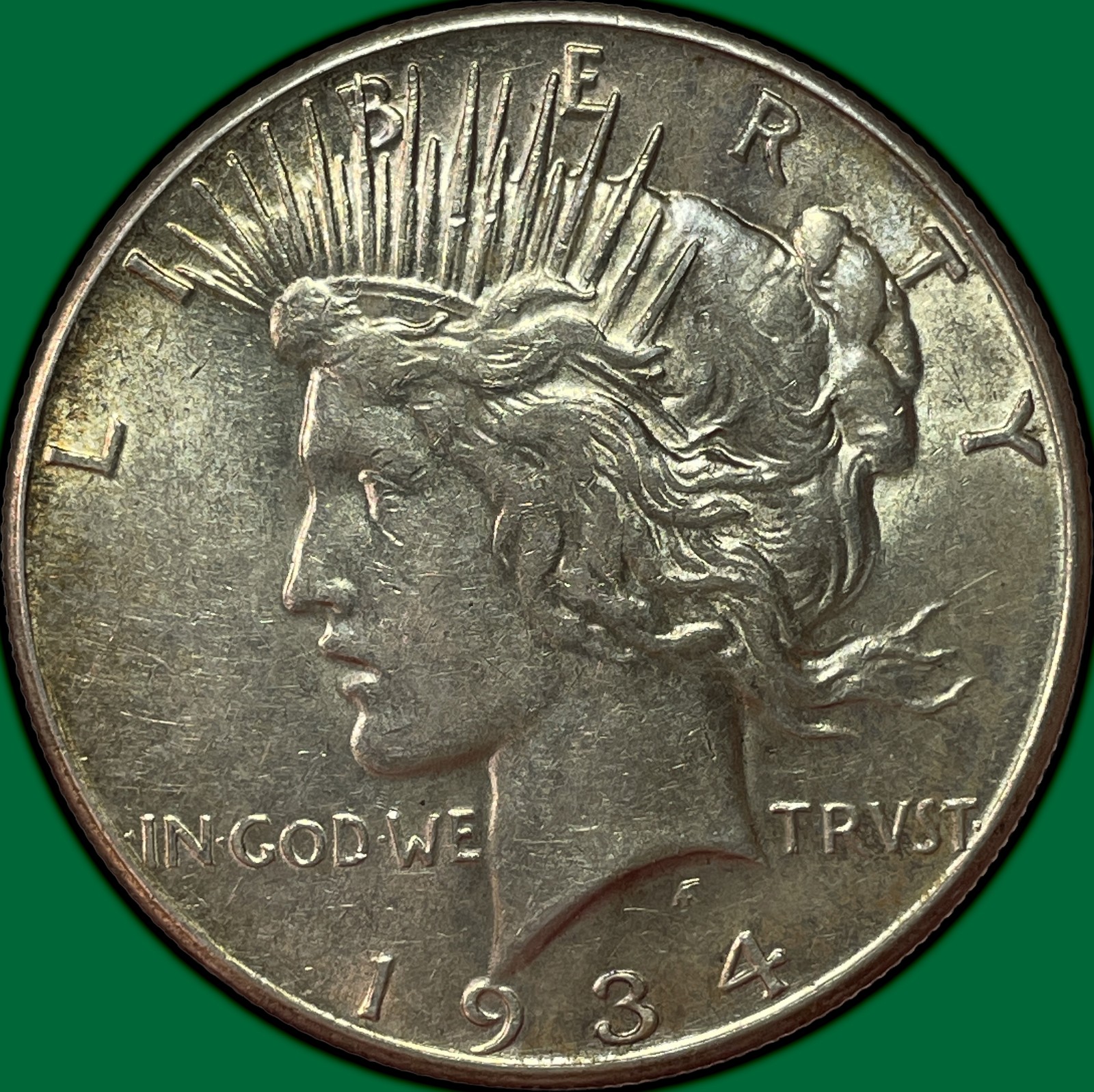 1934-S Peace Dollar Choice Almost Uncirculated AU+ Coin #38737