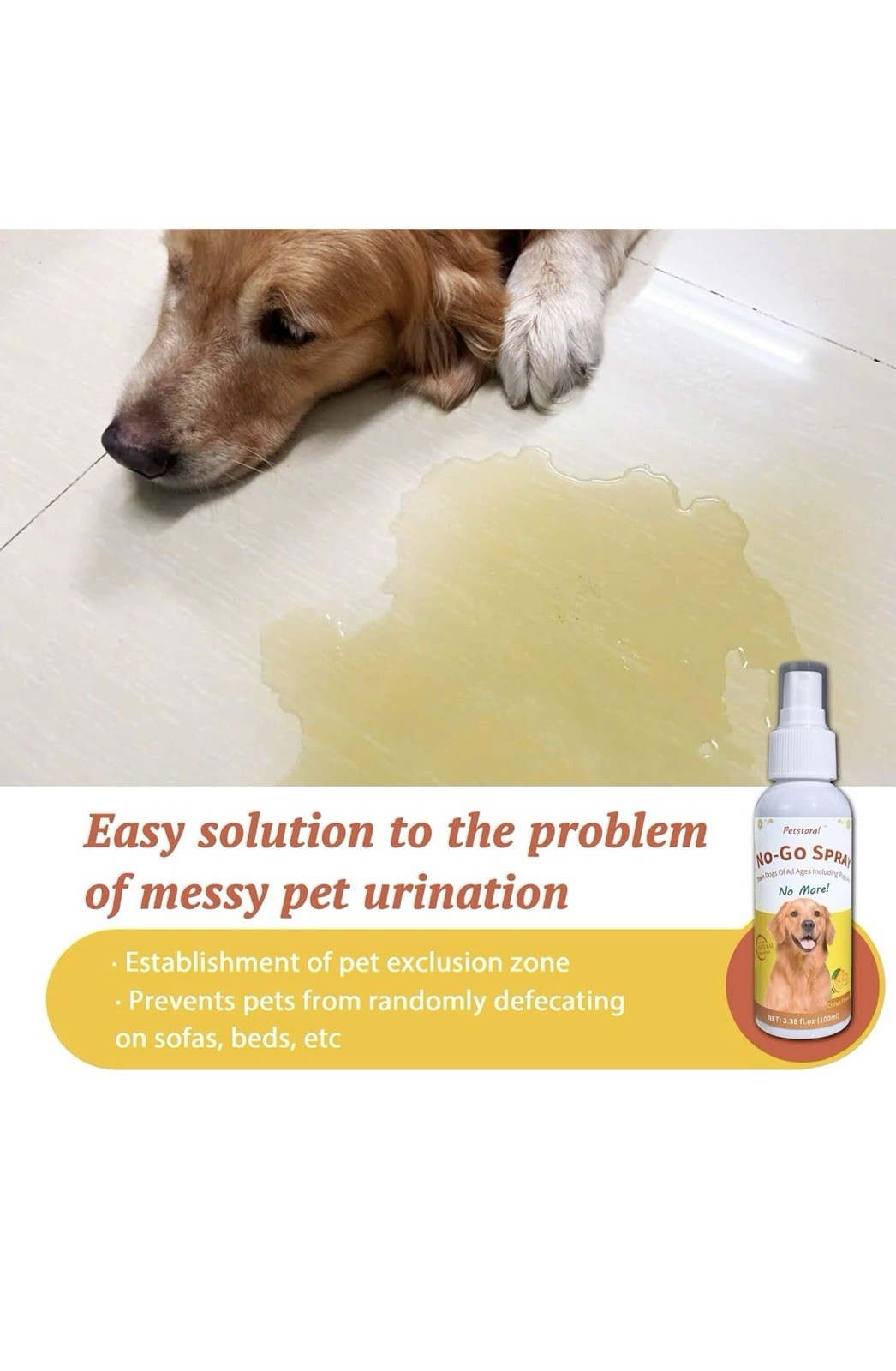 Petstoral Pet No-Go & Puppy Potty Training Spray 3.38 Fl Oz/100ml Kit