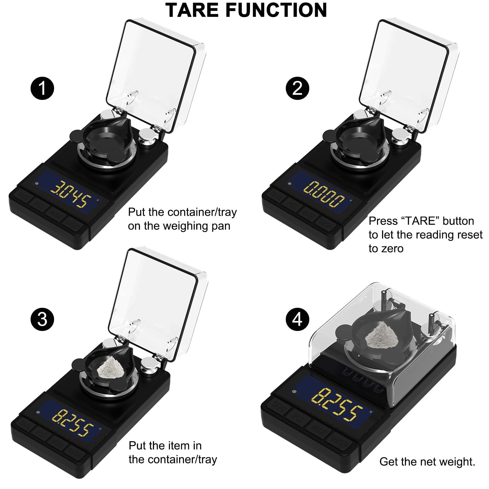 Precision Digital Milligram Scale 50g/0.001g, Compact Calibration Weight & Acces