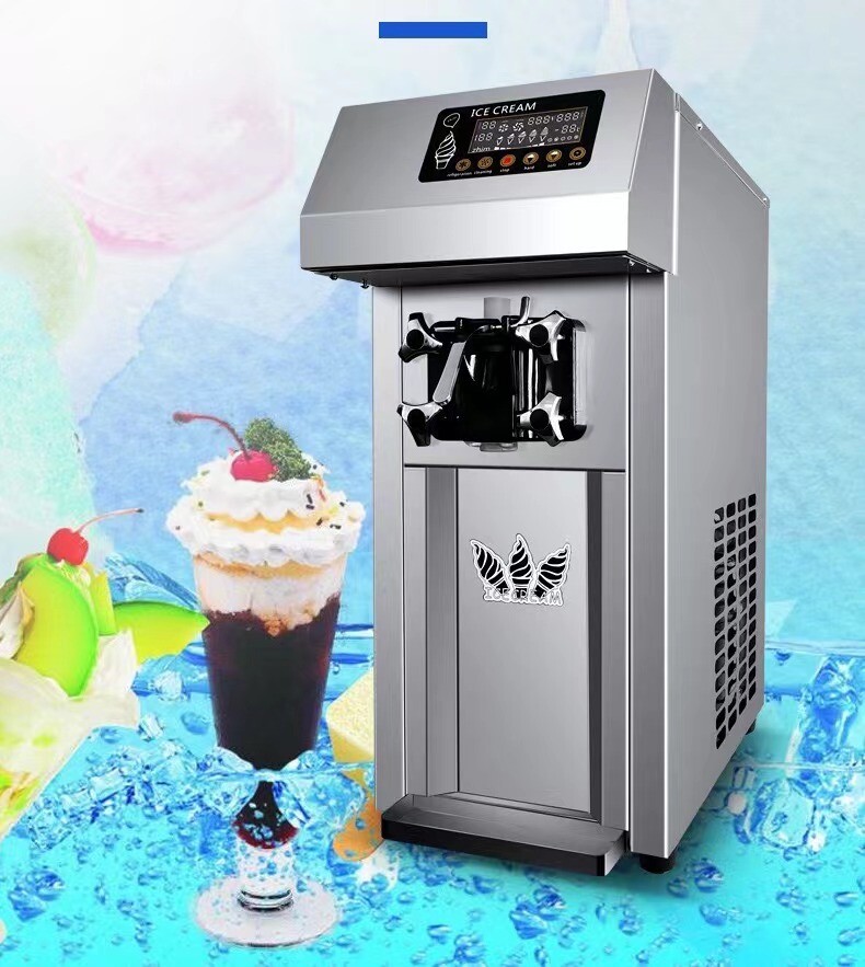 Commercial Desktop 1 Flavors Compressor  Stainless Steel Soft Ice Cream Machine